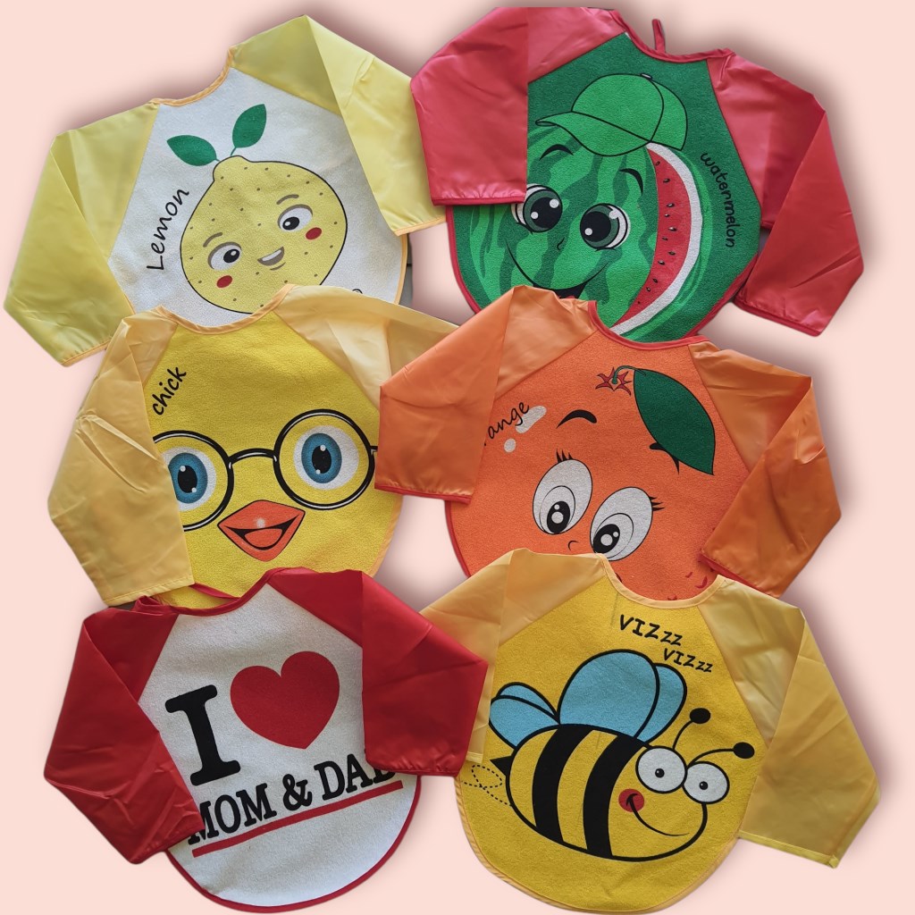 Kollu Bebek Mama Bebek Önlüğü 6 Ay Ile 2 Yaş Arası Uygundur  çilek kurbağa arı
