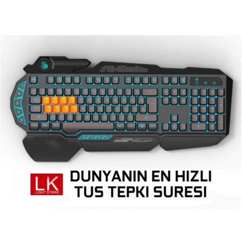 Bloody B318 Gaming Klavye,Mekanik 8-Light Strike, Usb,Siyah Q M.Medya