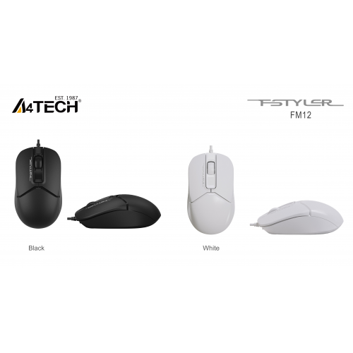 A4 TECH FM12 (Siyah) FSTYLER 1000DPI, Usb Optik  Mouse