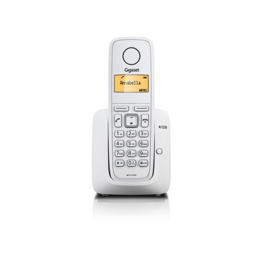 GIGASET A120 DECT TELSİZ TELEFON (BEYAZ) 10 Saat Konuşma, 170 Saat Bekleme, 20 Kişilik Rehber