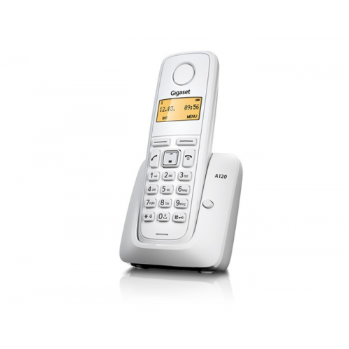 GIGASET A120 DECT TELSİZ TELEFON (BEYAZ) 10 Saat Konuşma, 170 Saat Bekleme, 20 Kişilik Rehber