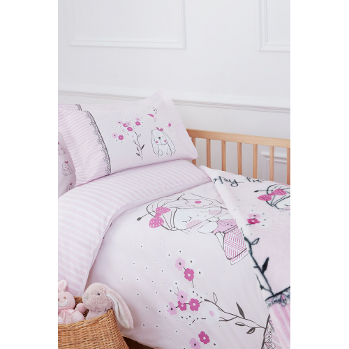 ÖZDİLEK Bebek Battaniyesi ve Nevresim Takımı, PEMBE HAPPY LIFE