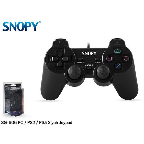 SNOPY SG-606 USB/PS2/PS3 TİTREŞİMLİ GAMEPAD, Bilgisayar, Playstation 2 ve Playstation 3 Uyumlu.