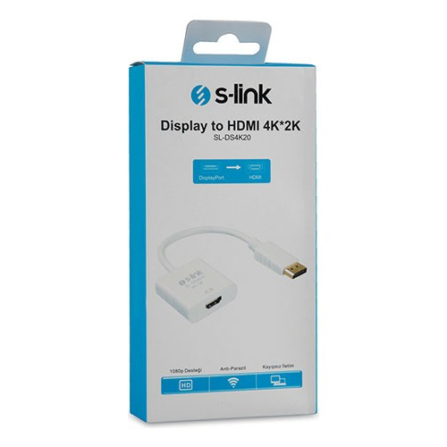 S-LINK SL-DS4K20 DP(Display Port) to HDMI Çevirici