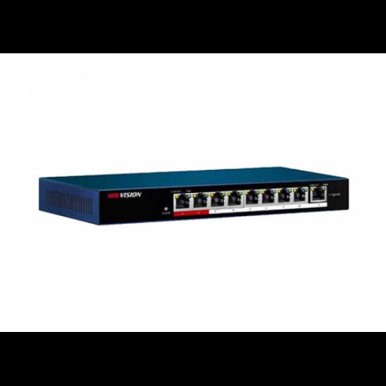 HIKVISION DS-3E0109P-E/M 9Port 10/100, 9X PoE 58W, Yönetilemez Switch