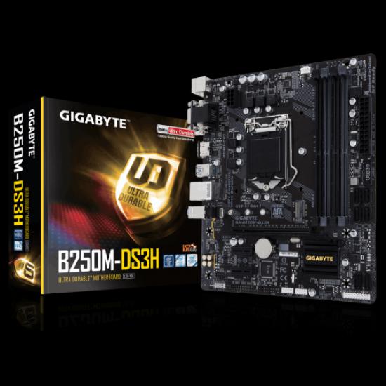 GIGABYTE B250M-DS3H USB3,1 DVI HDMI Gbit LAN LGA1151 6-7.Nesil