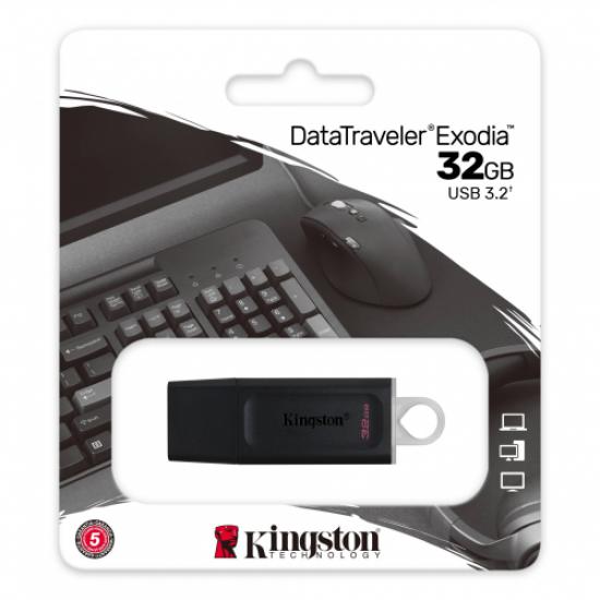 KINGSTON DTX/32GB USB 3.2 Data Traveler Exodia Gen 1 Flash Disk (Siyah - Beyaz)