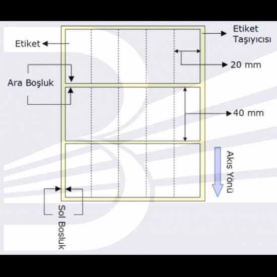 Etiket 20mmx40mm (Tek Kolonda 5li)Toplam 5000ad