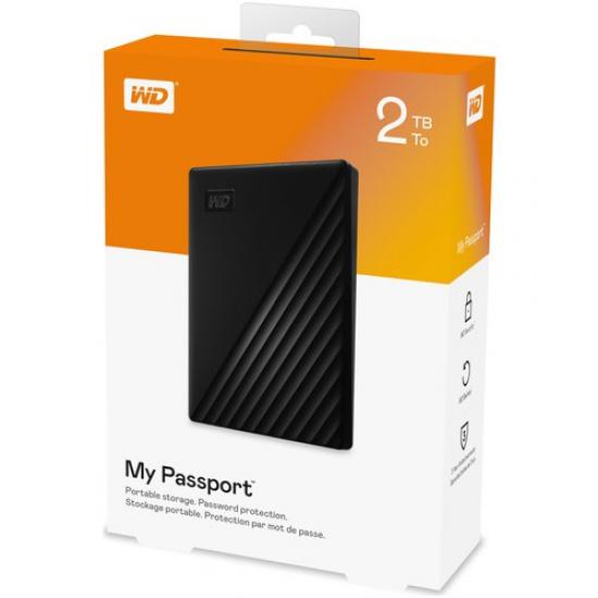 WD MyPassport 2TB 2,5’’ USB 3.0 Harici HDD WDBYVG0020BBK, Siyah