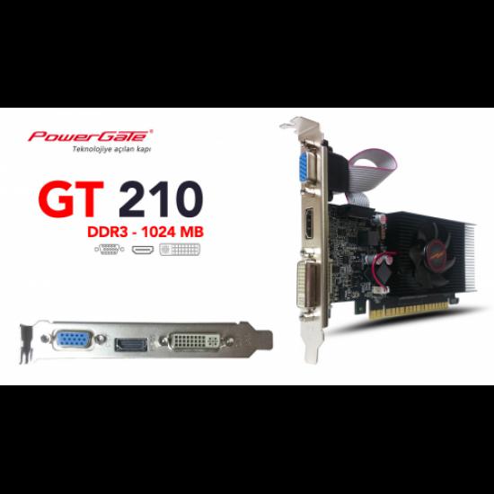 POWERGATE PG-GT210-1G-AR 1Gb GDDR3 HDMI, DVI, Analog Ekran Kartı