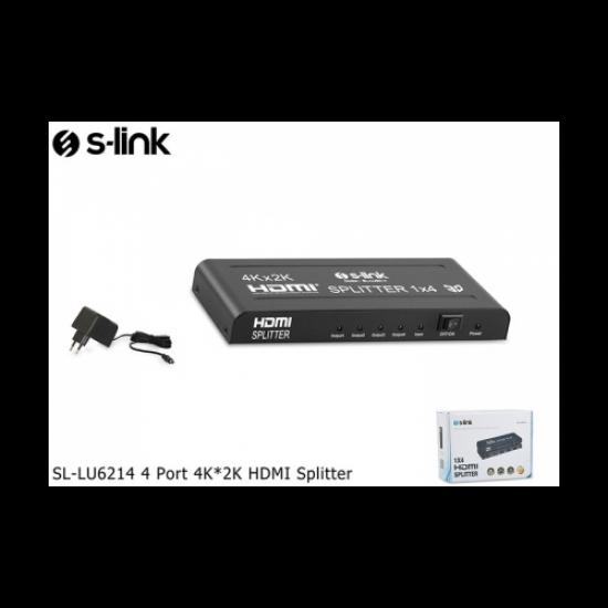 S-LINK SL-LU6214 4 Port 4K/2K HDMI Splitter