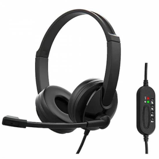 SNOPY SN-CS30 Çağrı Merkezi,Uzaktan Eğitim ve Konuşma Usb Mikrofonlu Kulaklık (Siyah)