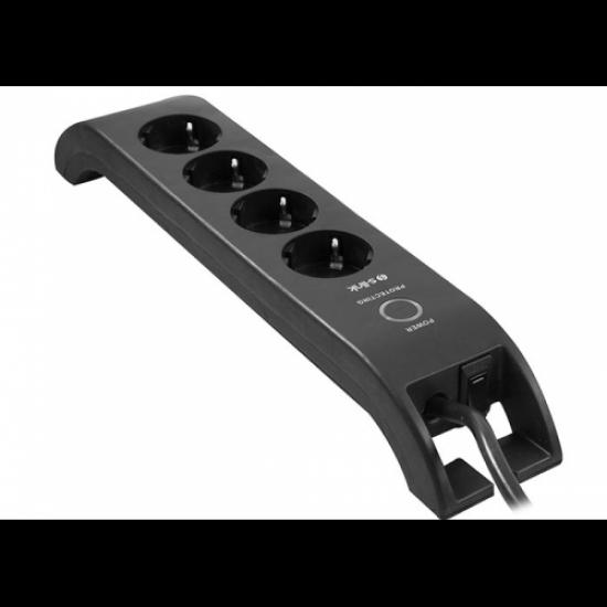 S-LINK SPG3041 Akım Korumalı 2Mt 2xUSB 2.4A 3G1.5mm2 900 Joule 4lü Priz (Siyah)