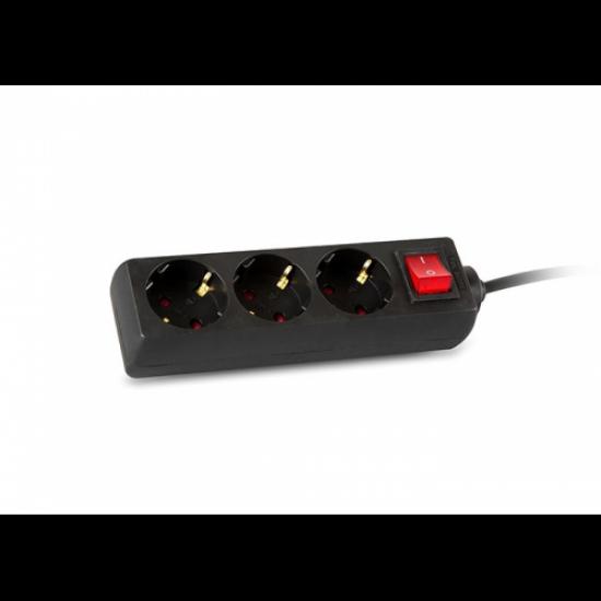 S-LINK SPG8-3-30 Akım Korumalı 3lü Priz 3Mt (Siyah)