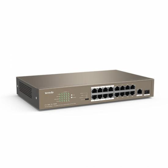 Tenda TEF1118P-16-150W 16Port 10/100, 1xSFP, 16X Poe 150W, Metal Kasa, Switch