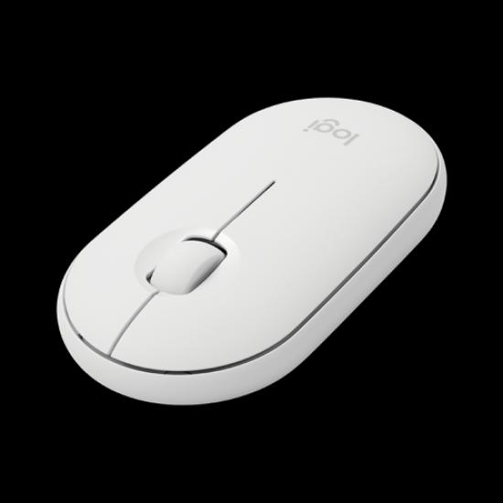 LOGITECH M350 Pebble Kablosuz Mouse (Beyaz) İnce ve Sessiz (910-005716)