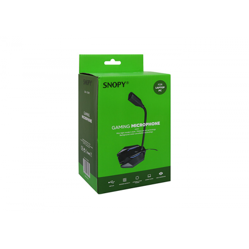 SNOPY SN-110M Siyah Led Işıklı Usb GAMİNG Oyuncu Masaüstü Mikrofon