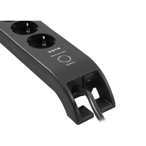 S-LINK SPG3040 Akım Korumalı 2Mt 3G1.5mm2  900 Joule  4lü Priz (Siyah)