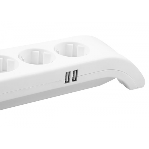 S-LINK SPG3041 Akım Korumalı 2Mt 2xUSB 2.4A 3G1.5mm2 900 Joule 4lü Priz (Beyaz)