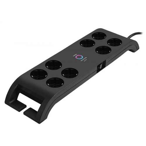 S-LINK SPG3080 Akım Korumalı 2Mt 3G1.5mm2  900 Joule  8li Priz (Siyah)