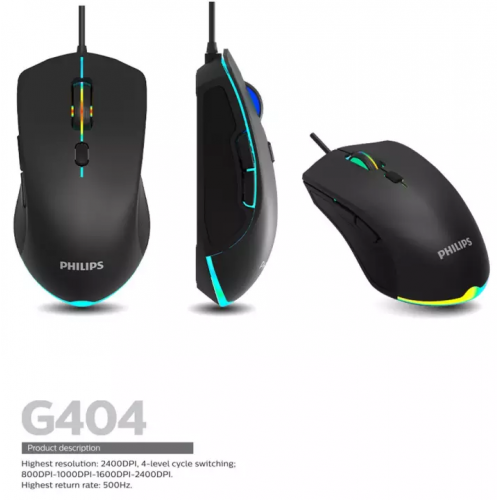 PHILIPS Momentum SPK9404/00 G404,Gaming, Işıklı, Optik, GAMING Mouse, Usb